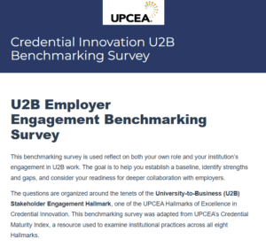 Credential Innovation U2B Benchmarking survey